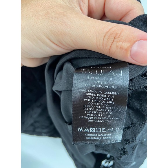 La Maison Talulah Closer To You Black Lace Sleeveless V-Neck Midi Dress Size M - Picture 6 of 6